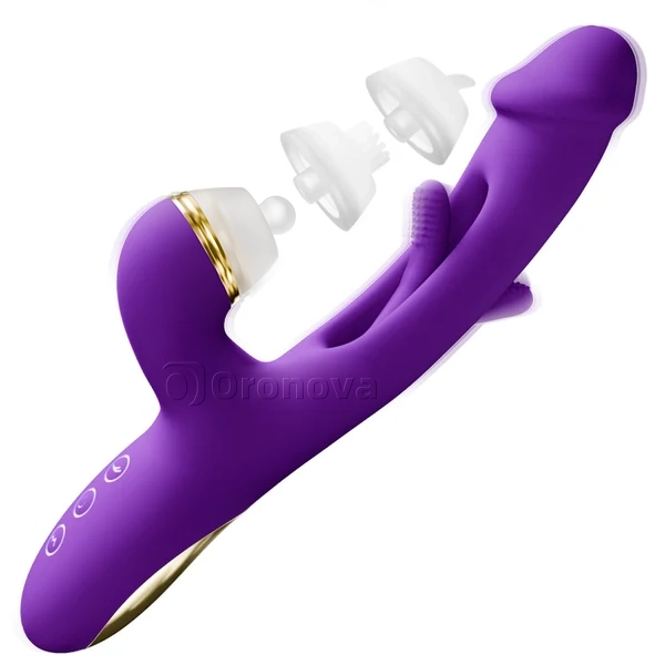 Flapping G-Punkt Vibrator mit Silikonhülsen zum Klopfen, Kitzeln & Lecken