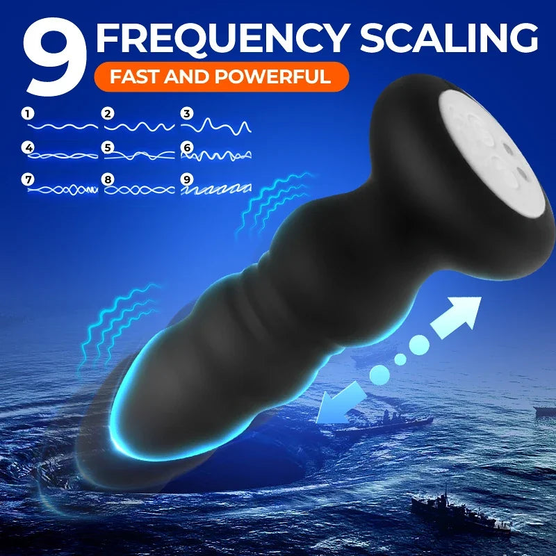 Vibrierender Analplug - LED-Licht & Fernbedienung