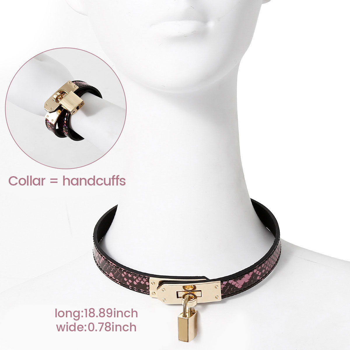 2-in-1 Lederhalsband & Handschellen