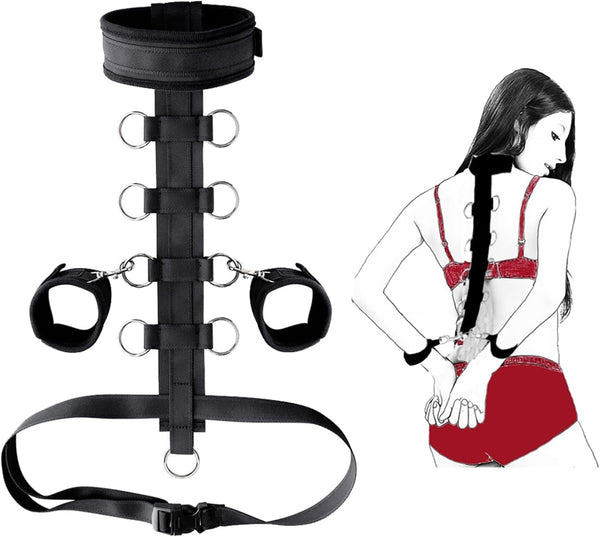 Ultimatives Bondage-Set mit verstellbarem Halsband und Handschellen