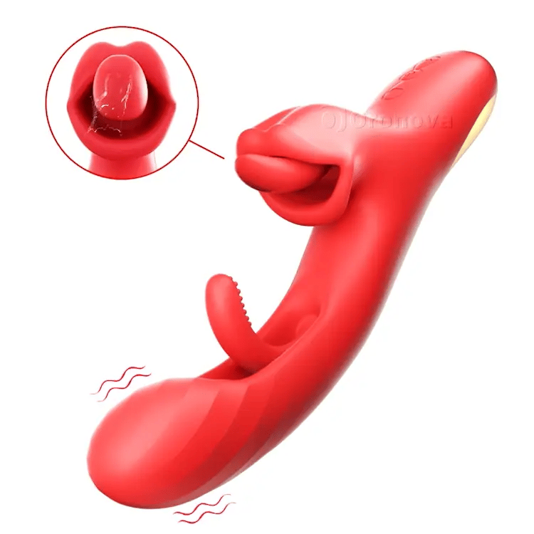 G Spot Zungenleckender Vibrator - Klappend & Rotierend