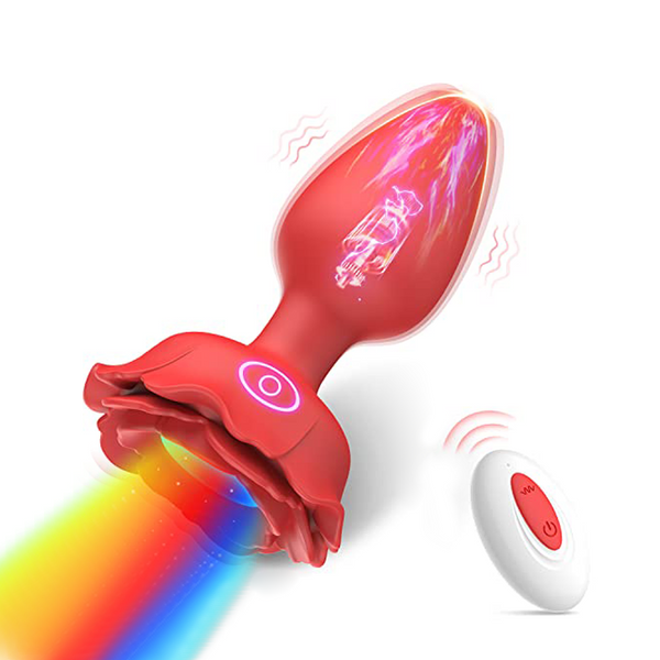 Anal-LED-Butt-Plug - Vibrations- & Rosen-Spielzeug