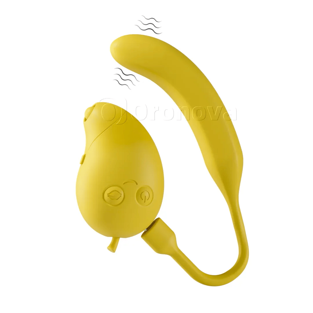 Mango- und Bananengeschmack, 2-in-1-Dual-Stimulation, saugender und klopfender Bluetooth-Vibrator