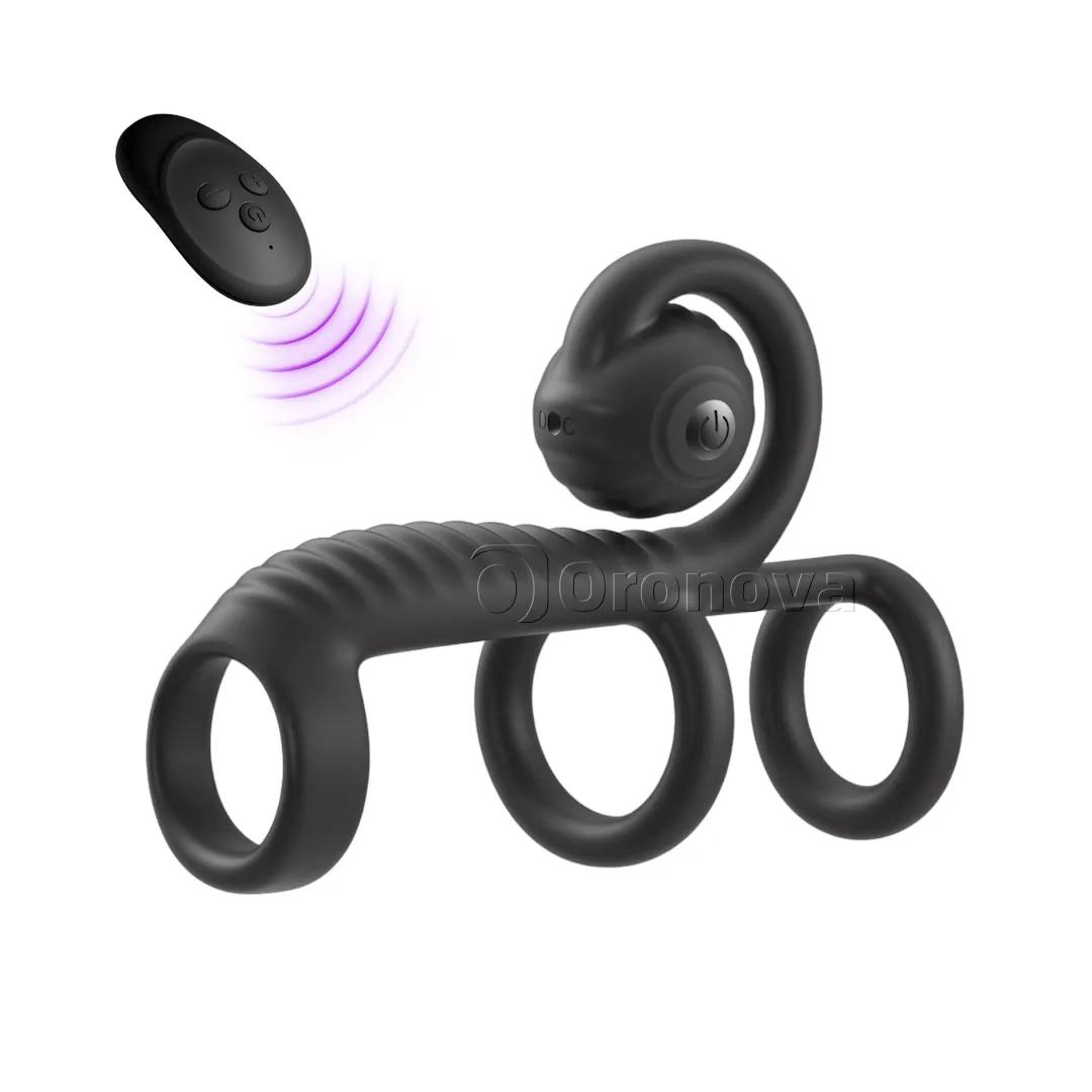 Drei-Ring-Design, Dual-Vibrations-Fernbedienung, abgerundeter Vibrationskopf