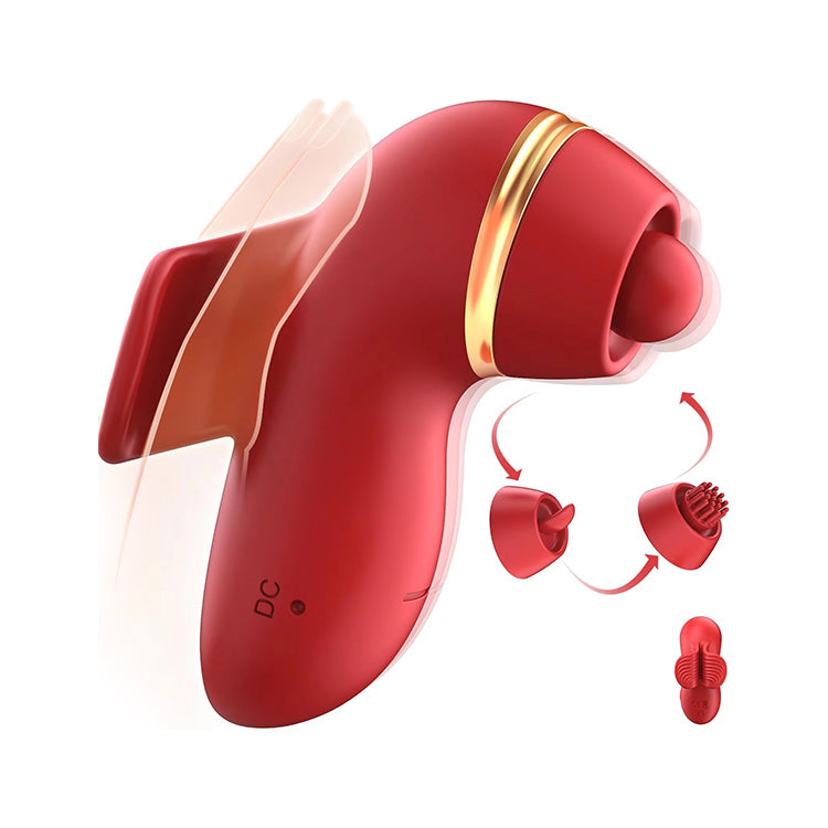 3-in-1 Finger Vibrator mit Klapp-, Leck- und Bürstenköpfen