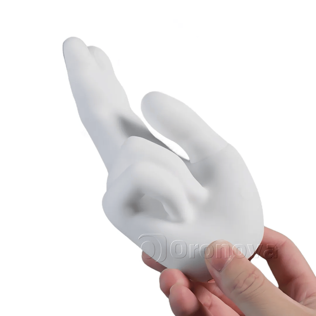 Handgeformter Wärmend-Vibrator–10 Vibrationsmodi,10 Klopfmuster & Stimulation mit zwei Fingern