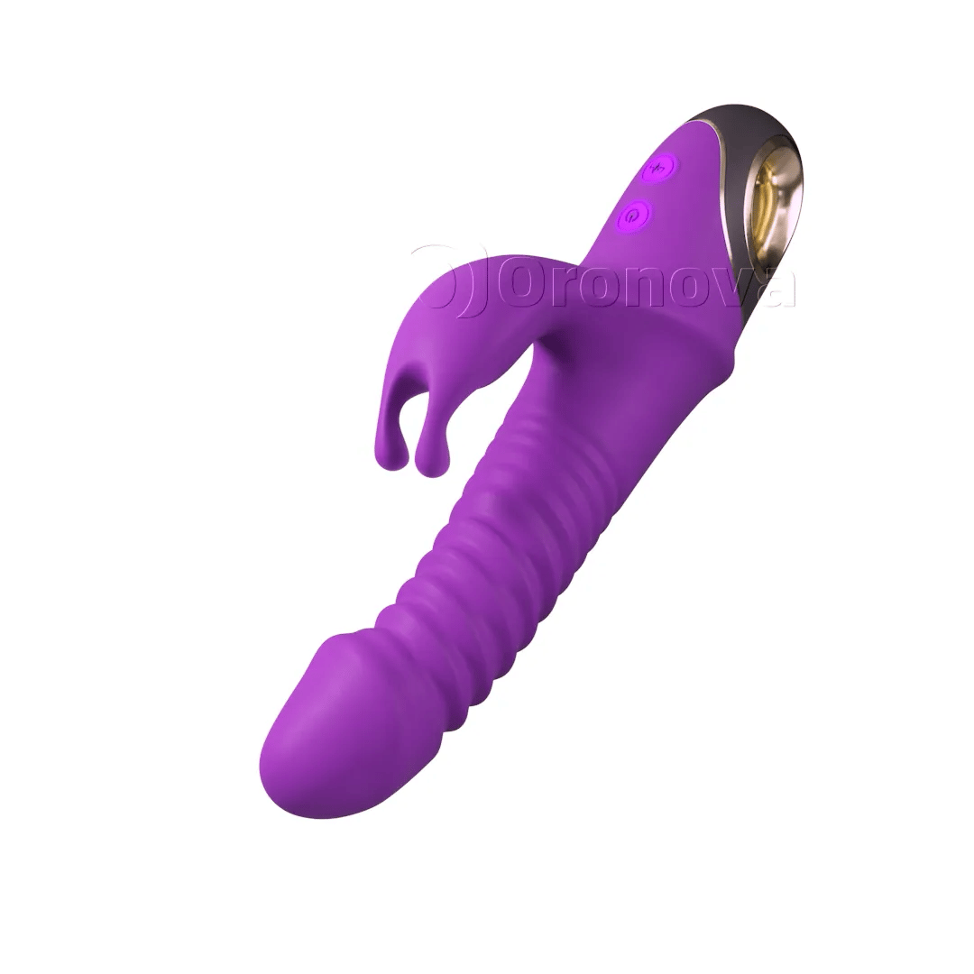 3-in-1-Vibrator in Hasenform mit Stoßfunktion, 9 Vibrationsmodi