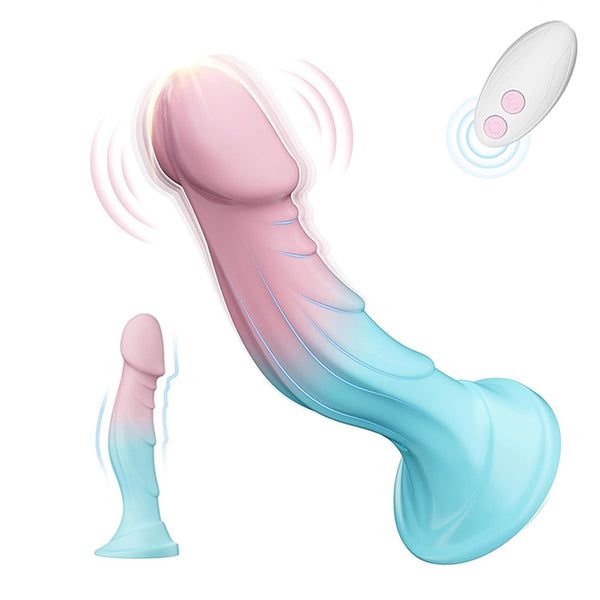7,5 Zoll Silikon-Dildo mit 9 Vibrationsmodi & Saugnapf