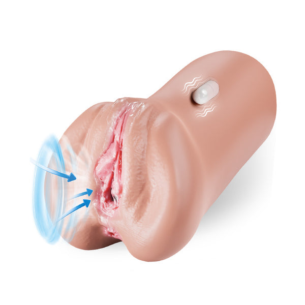 Realistic Flesh-Toned Masturbator with Suction and Vibration