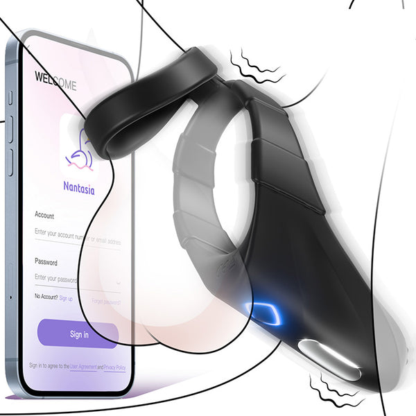 Wiederaufladbarer 2-in-1 Dual Cock Ring mit App-Steuerung