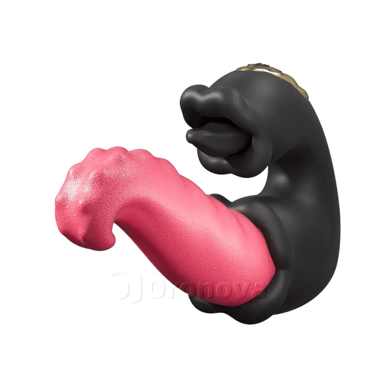 Dual Rose Vibrator mit stoßender Welle und leckender Zunge