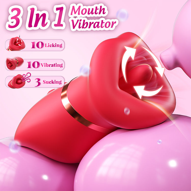 3-in-1 Mundvibrator – Saugen, Lecken & Vibration