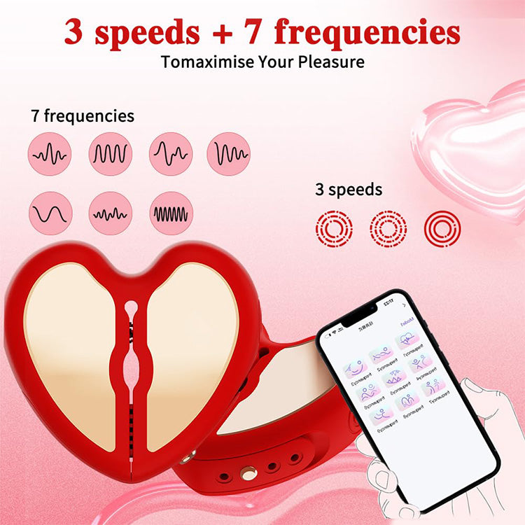 App-gesteuerte herzförmige Brustwarzenklemmen mit 10 Vibrationsmodi