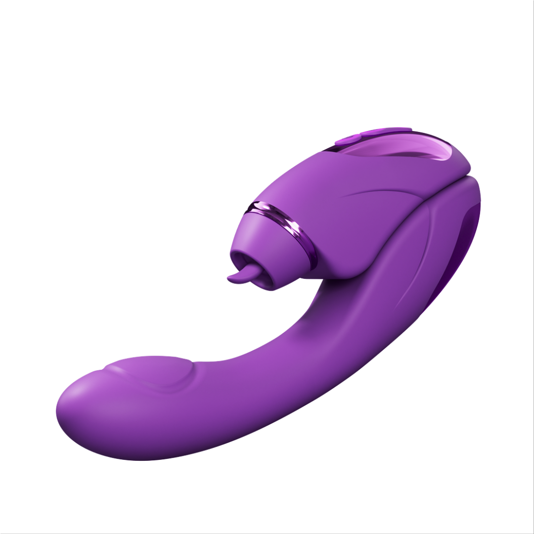 2-in-1-Vibrator mit Doppelfunktion, 10 Vibrationsmodi, 10 Klopfmodi und 4 austauschbaren Aufsätzen