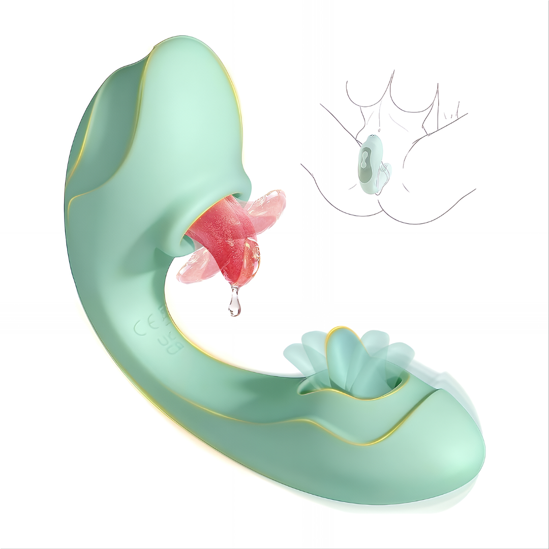 Zunge & Klopfen 2-in-1-Vibrator – Leckende Stimulation der Klitoris, 7 Leck- und 7 Klopfmodi