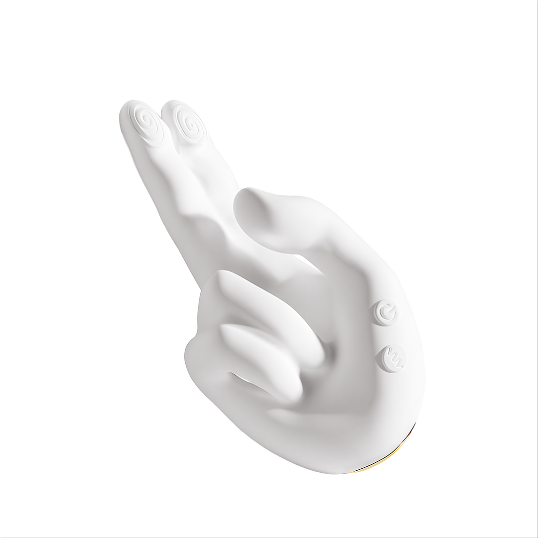 Handgeformter Wärmend-Vibrator–10 Vibrationsmodi,10 Klopfmuster & Stimulation mit zwei Fingern