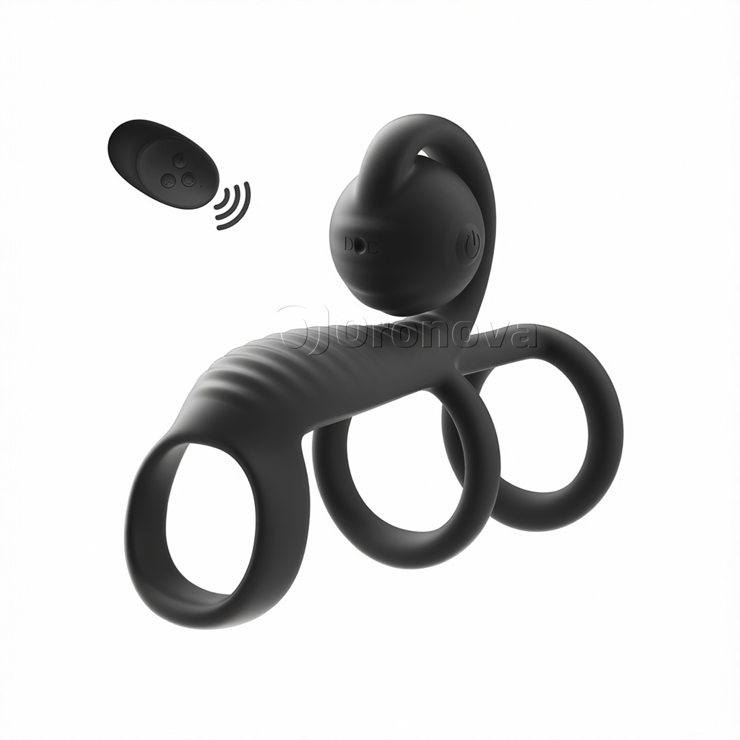 Drei-Ring-Design, Dual-Vibrations-Fernbedienung, abgerundeter Vibrationskopf
