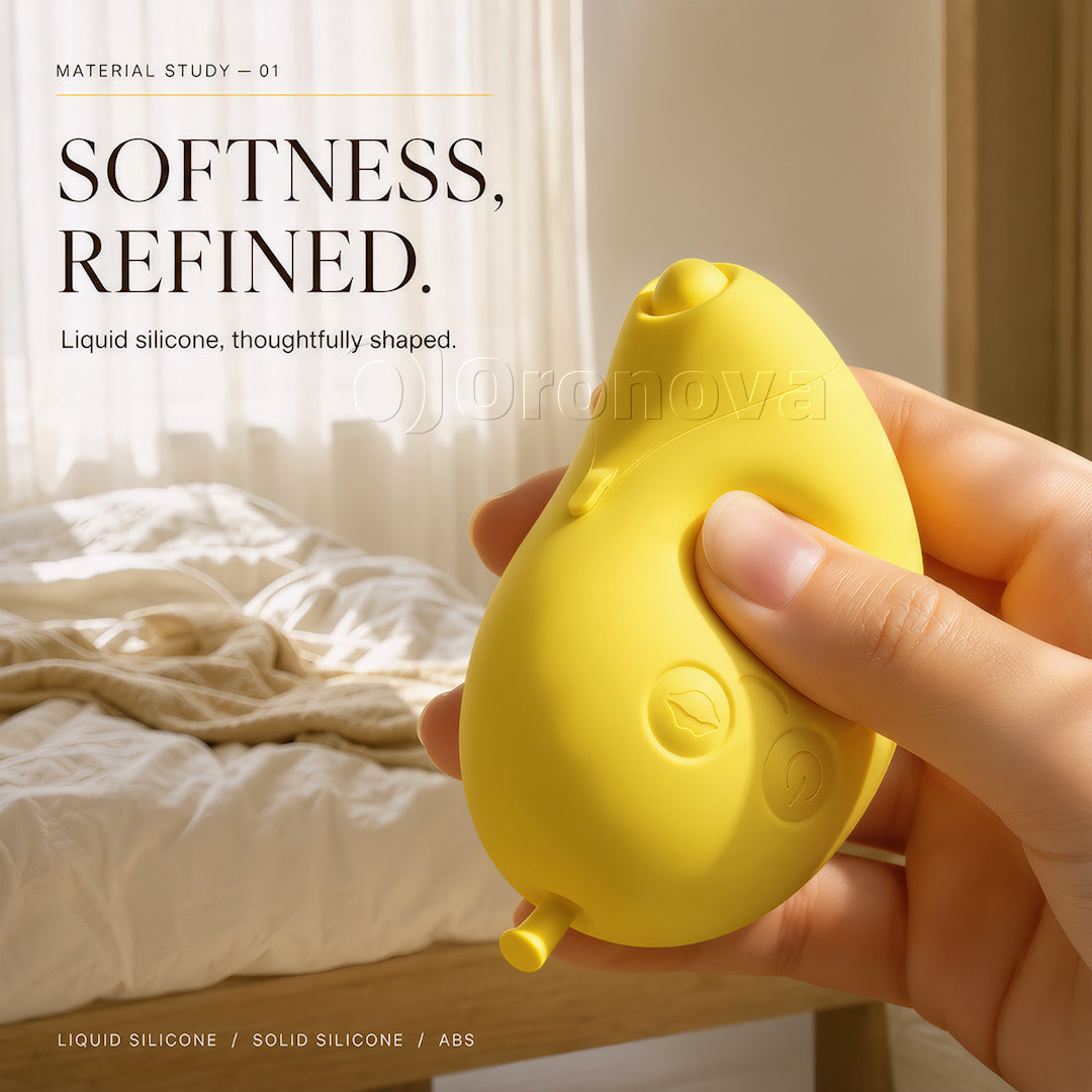 Mango- und Bananengeschmack, 2-in-1-Dual-Stimulation, saugender und klopfender Bluetooth-Vibrator