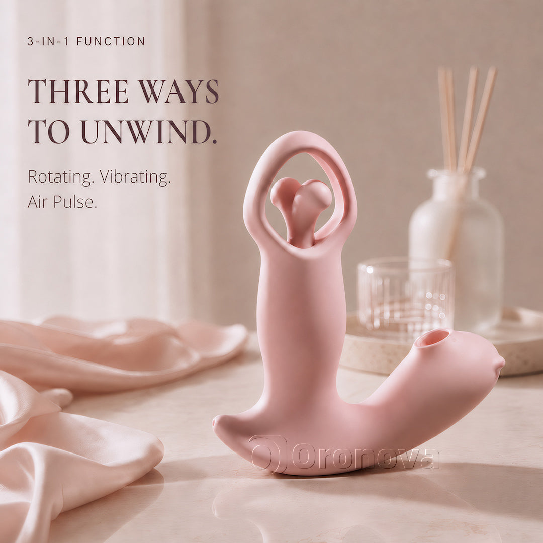 Drei-in-einem-Smart-APP-Rotations-, Vibrations-, Luftstrom- und Impuls-Vibrator