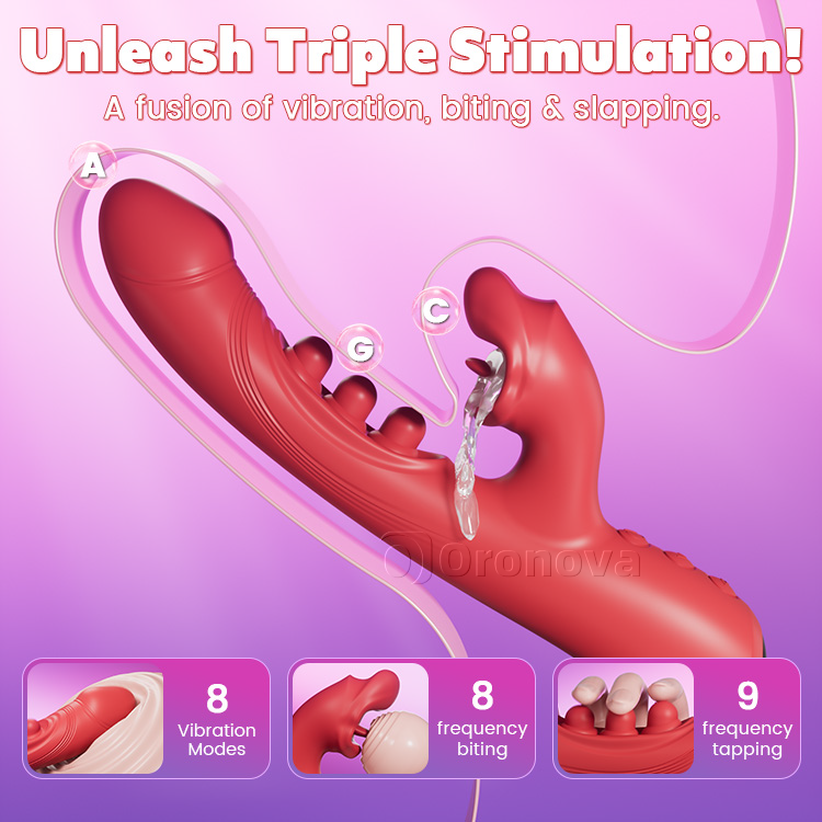 3-in-1 Kuss- und Dreifach-Tipp-Vibrator – Klitoris- & G-Punkt-Vergnügen