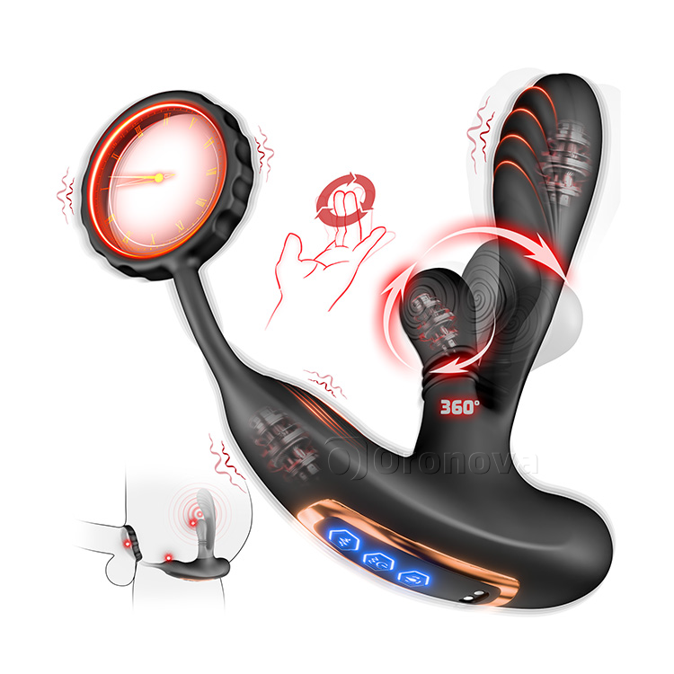 Prostata-Massagegerät mit Drehfunktion und dreifacher Vibration