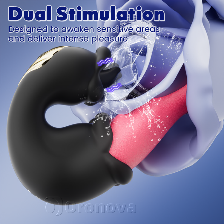 Dual Rose Vibrator mit stoßender Welle und leckender Zunge