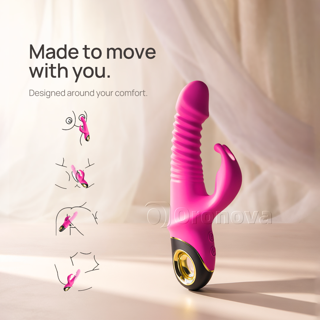 3-in-1-Stoß- und Rotationsvibrator mit 9 Rotationsmodi. Grenzenlose Möglichkeiten.