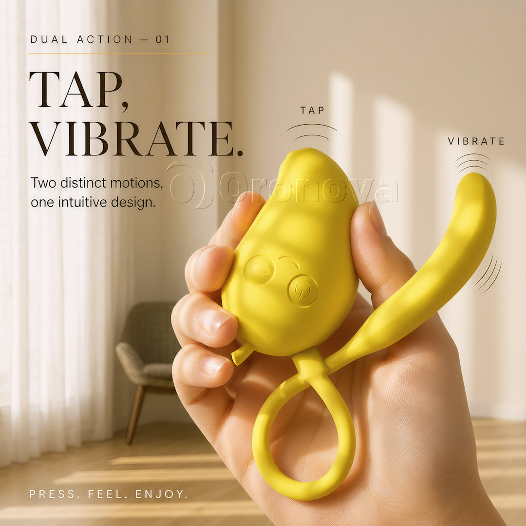 Mango- und Bananengeschmack, 2-in-1-Dual-Stimulation, saugender und klopfender Bluetooth-Vibrator