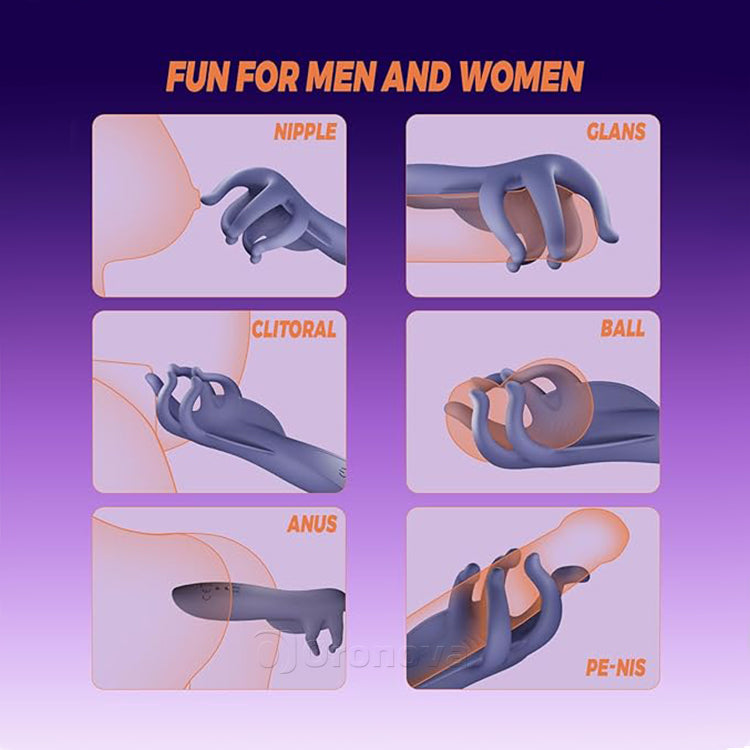 Fingered Penis Cock Ring - Vibrierend & Wasserdicht