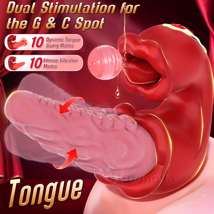 2-in-1 Oktopus Vibrator mit Zungenreiz – 10 Vibrationsmodi