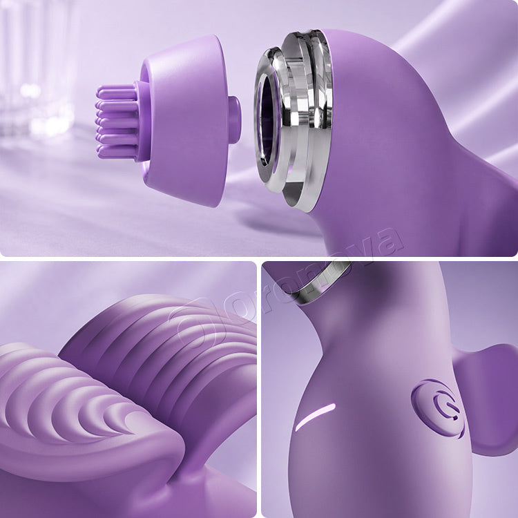 4-in-1 Multifunktionsvibrator | Klappen, Lecken, Bürsten & Saugvergnügen