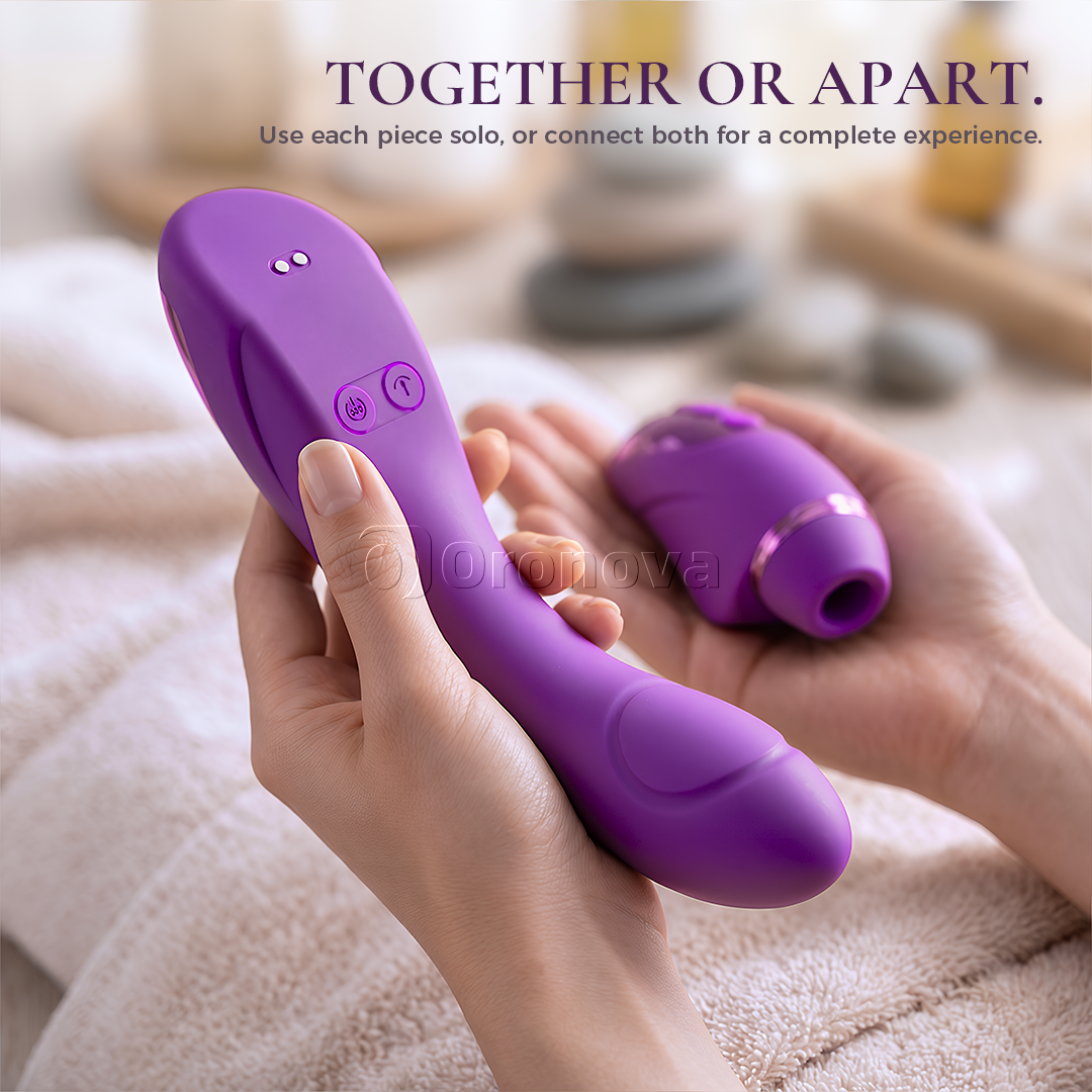 2-in-1-Vibrator mit Doppelfunktion, 10 Vibrationsmodi, 10 Klopfmodi und 4 austauschbaren Aufsätzen