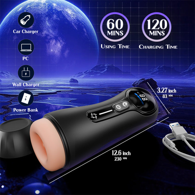 Automatischer männlicher Masturbator – 4 Saugmodi, 9 Vibrationen, LED-Anzeige
