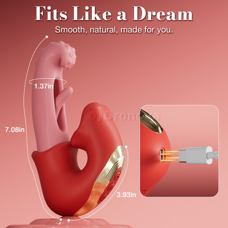 Flatternder Klitorisvibrator – Leck- und Kitzelfunktionen, wasserdicht
