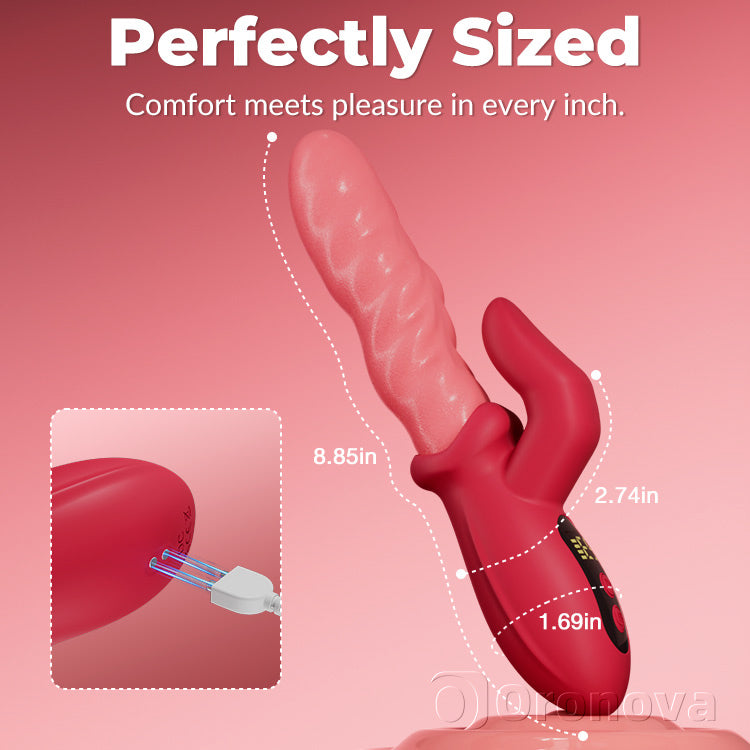 Peristaltischer Stoßvibrator – Drehend, Klitorale Stimulation, Wasserdicht