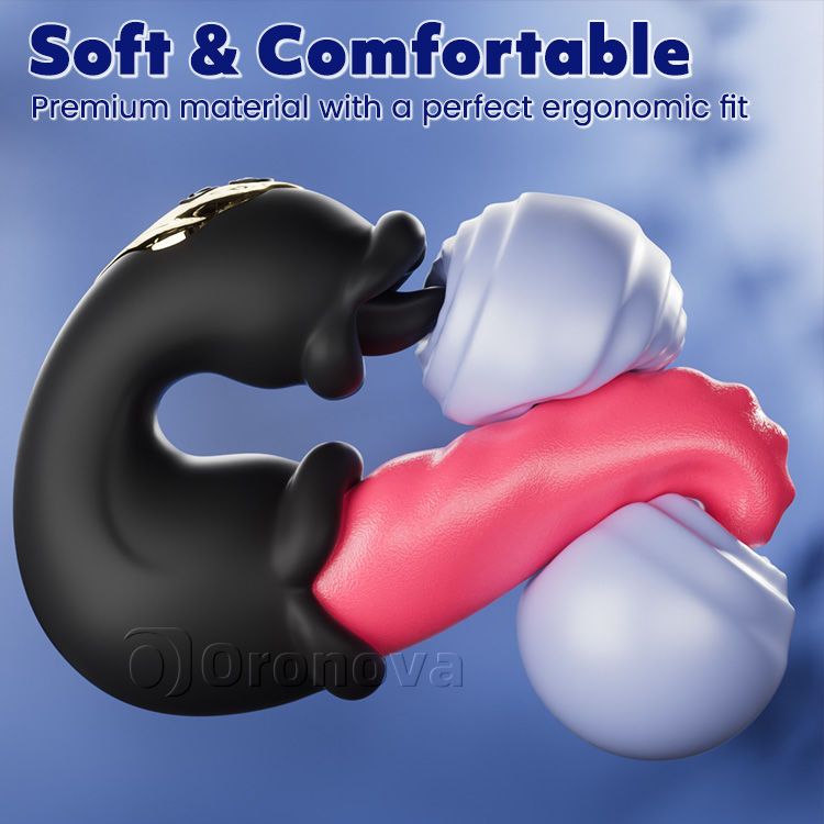 Dual Rose Vibrator mit stoßender Welle und leckender Zunge