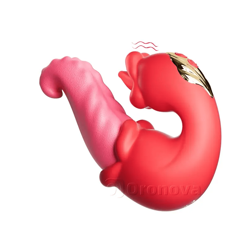 Twin Rose Stoßender G-Punkt Vibrator - Zungenkitzelnd & Vibrierend
