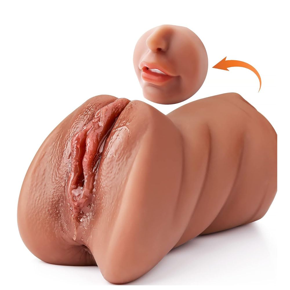 6.9 Inch Realistische Pocket Pussy Fleischfarbener 3-in-1 Männlicher Masturbator