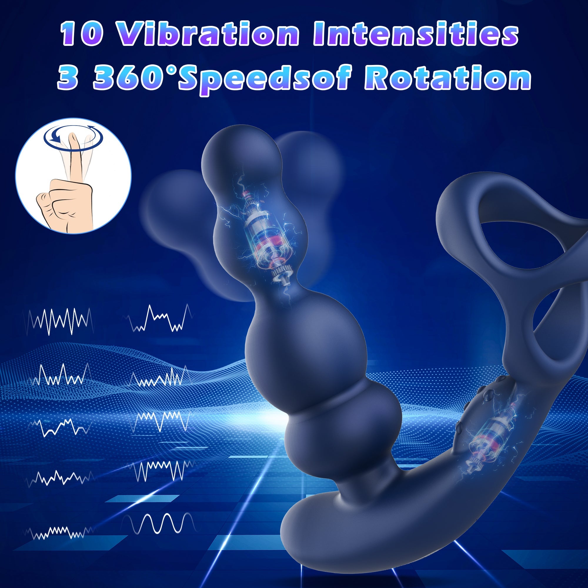 Rotierender Prostata-Massagestab - Vibrations- & wasserdicht