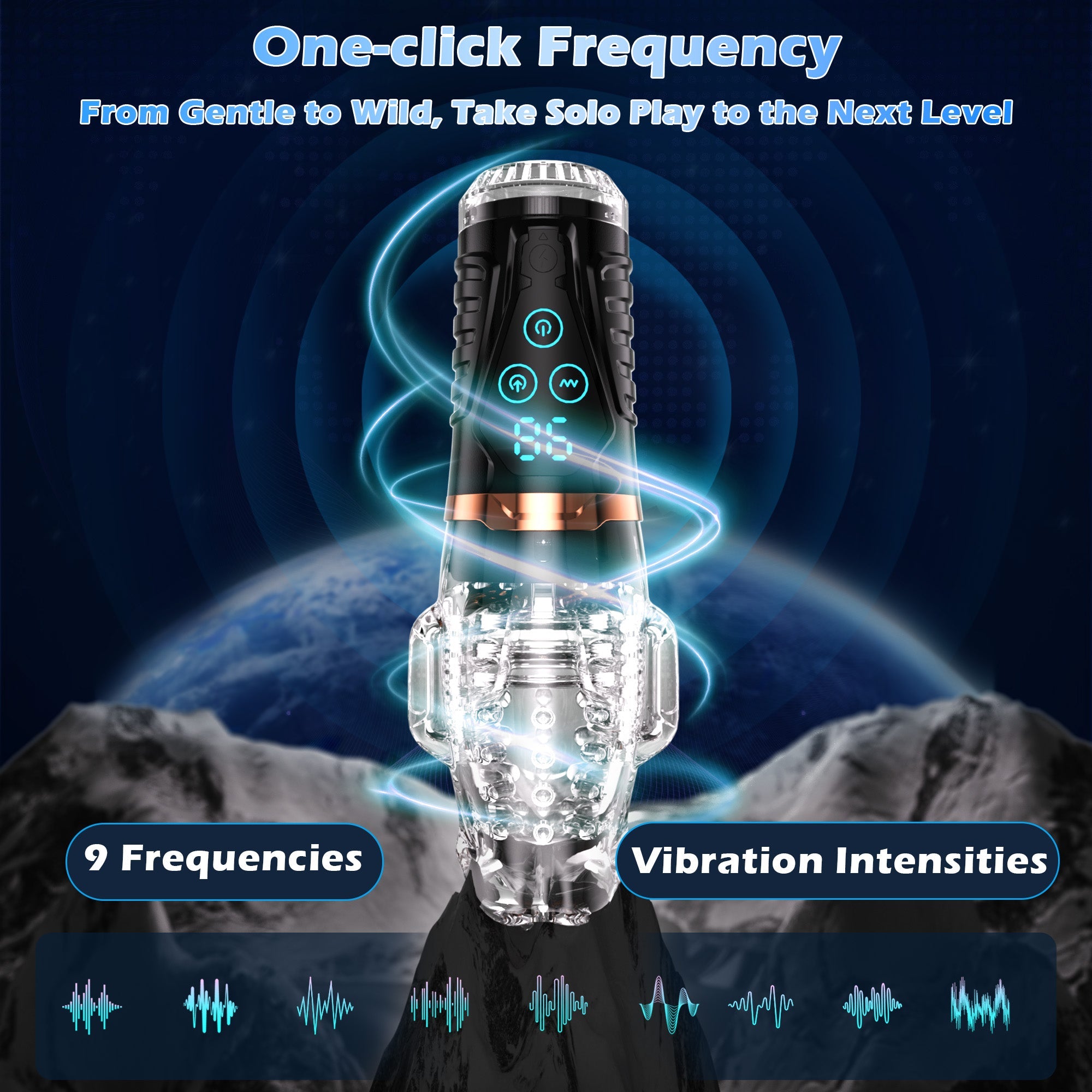 Multifunktionaler Saug-Masturbator mit 10 Vibrationsmustern