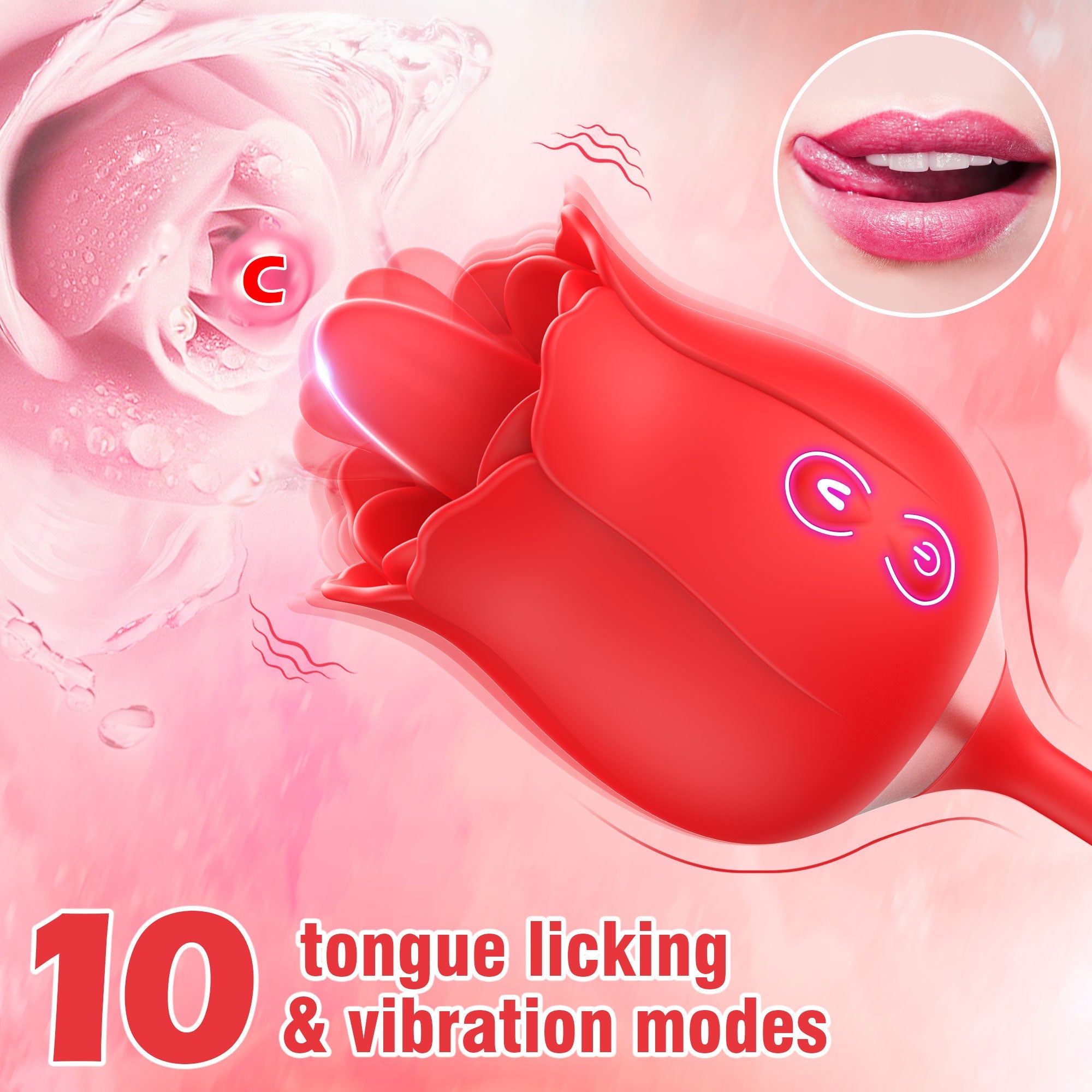 Rose  Sex Vibrator - Thrusting & Licking