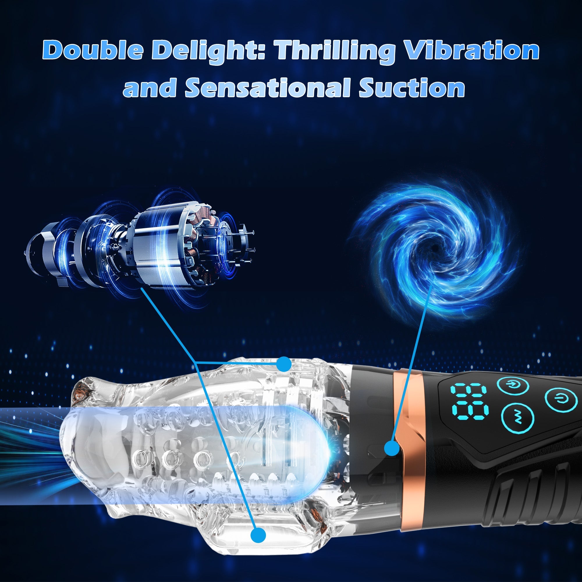 Multifunktionaler Saug-Masturbator mit 10 Vibrationsmustern