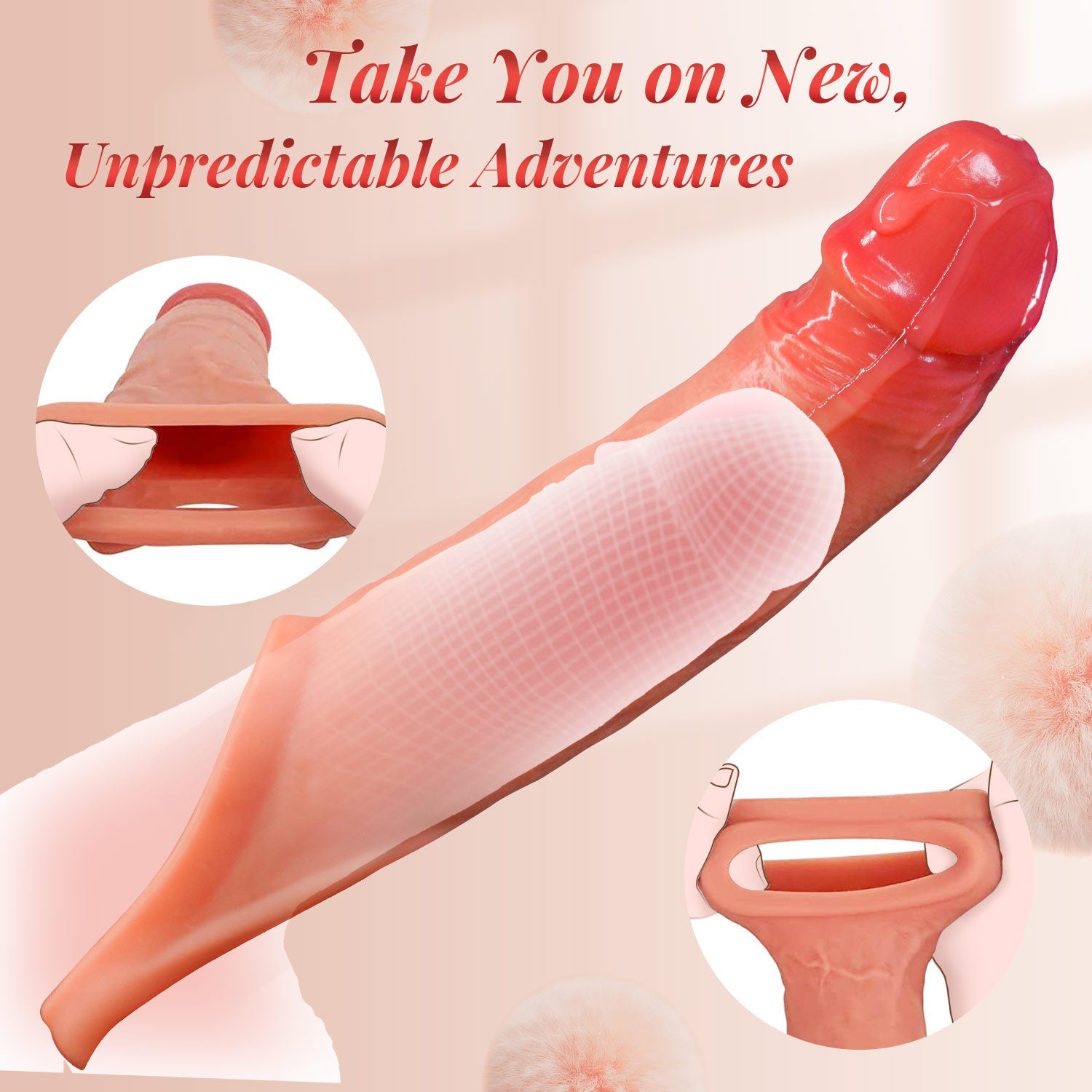 Penis Sleeve Cock Ring - Vibrierend & App-gesteuert