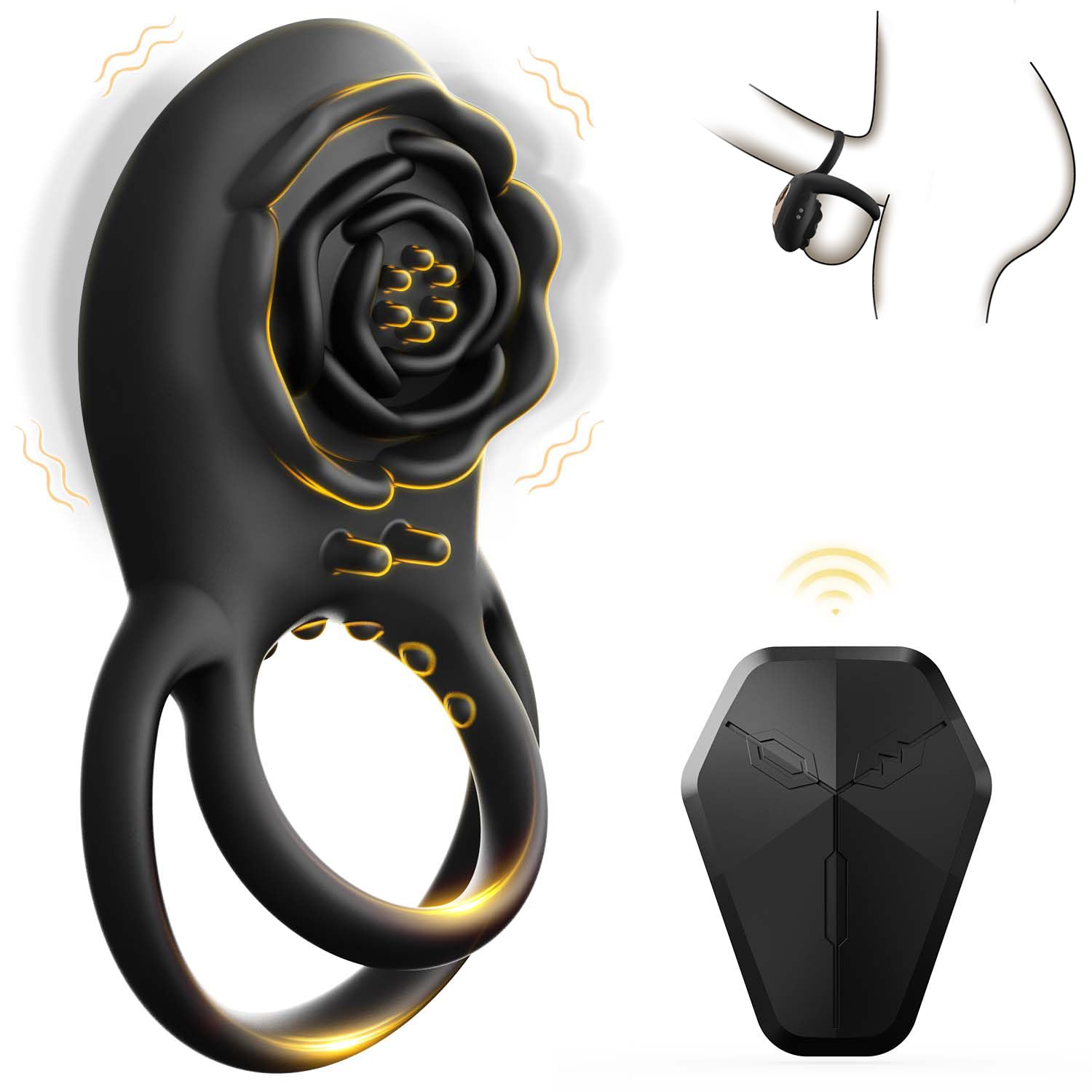 Verzaubernder Rosen-Vibrations-Penisring mit klitoraler Stimulation