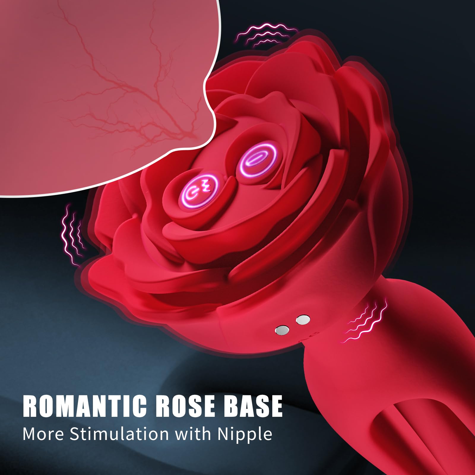 Rosenknospen-Butt-Plug mit Vibration
