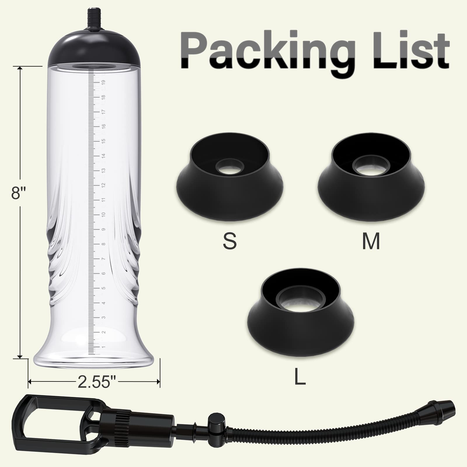 Penis Pump Kit - 3 Hüllen & Zubehör