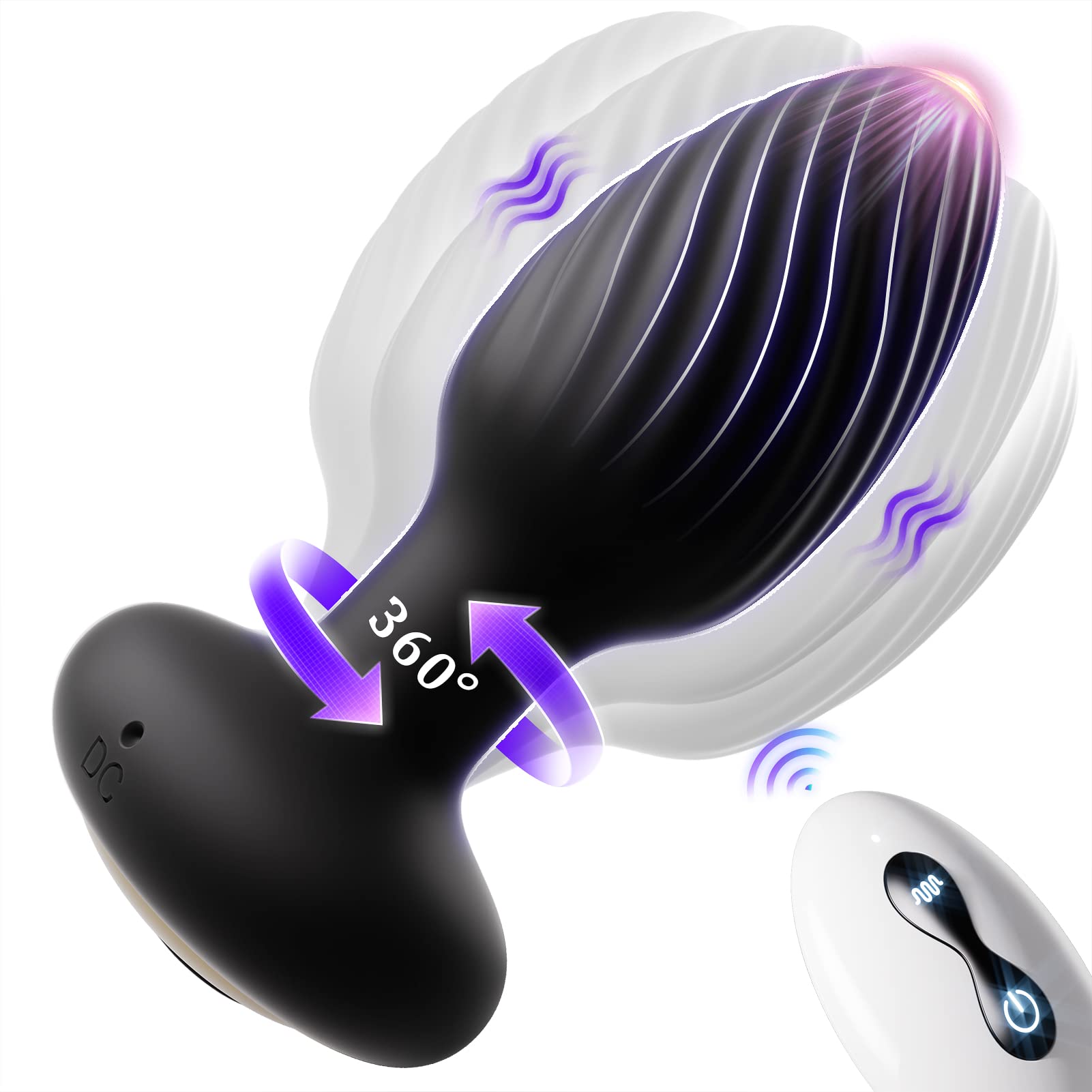 Rotierender Analplug - Vibrations- & USB-Ladefunktion