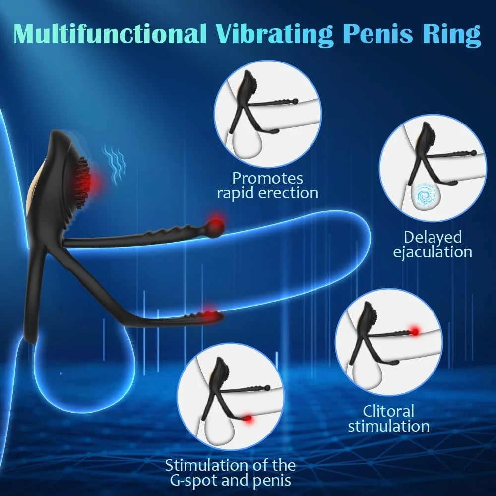 2-in-1 Vibrations-Penisring mit klitoraler Stimulation