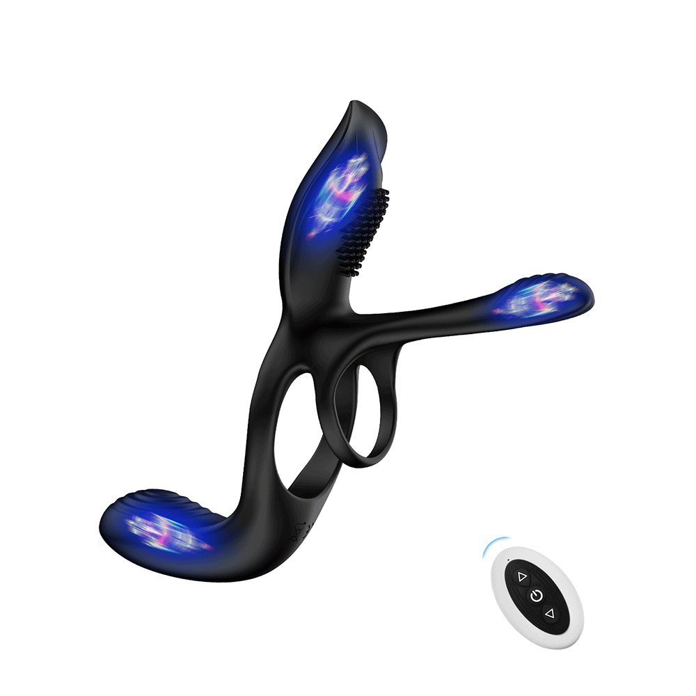 Tri Motored Penis Cock Ring - Vibrierend & Gekoppelt
